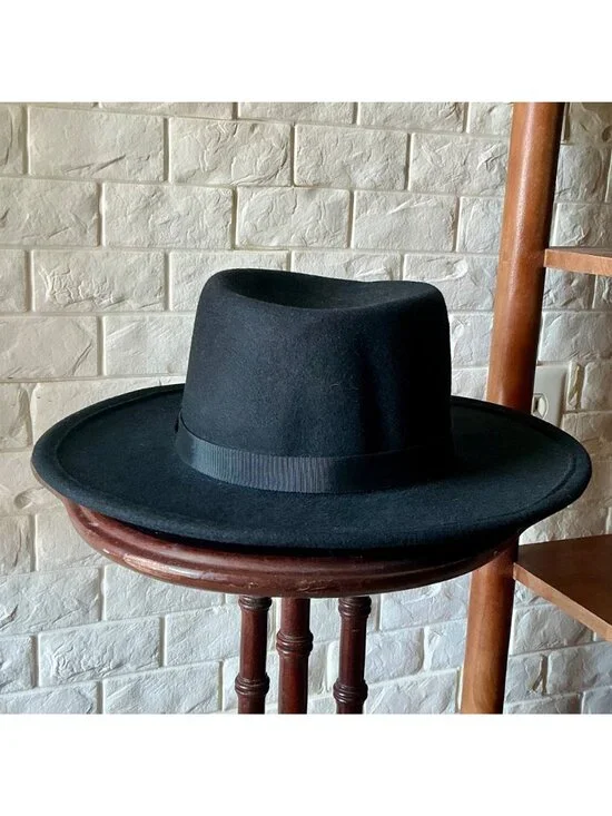 Vintage Phillip Somerville Black Wool Felt Hat - Picture 4 of 9